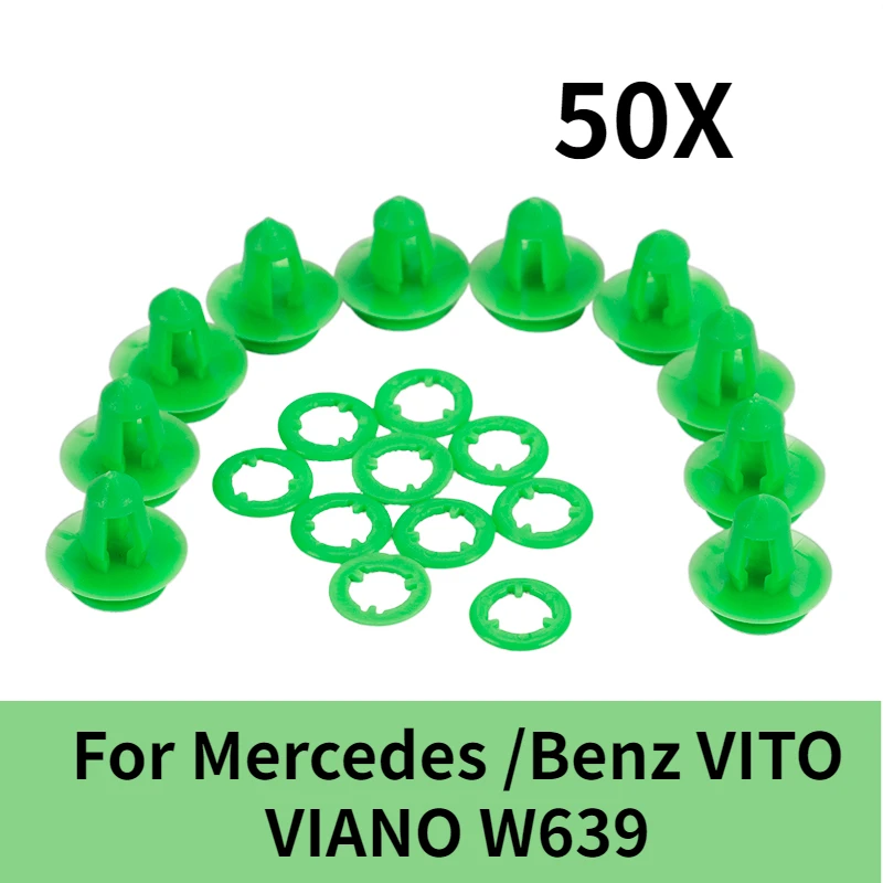 50Pcs Green Auto Fasteners Car Door Card Trim Panel Clips Portellone Posteriore Accessori Interni Per Mercedes /Benz Vito Viano W639