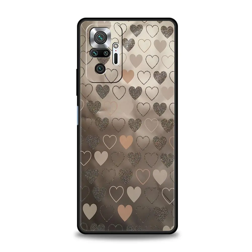 Gold Pink Rose Glitter Hearts Phone Case Cover