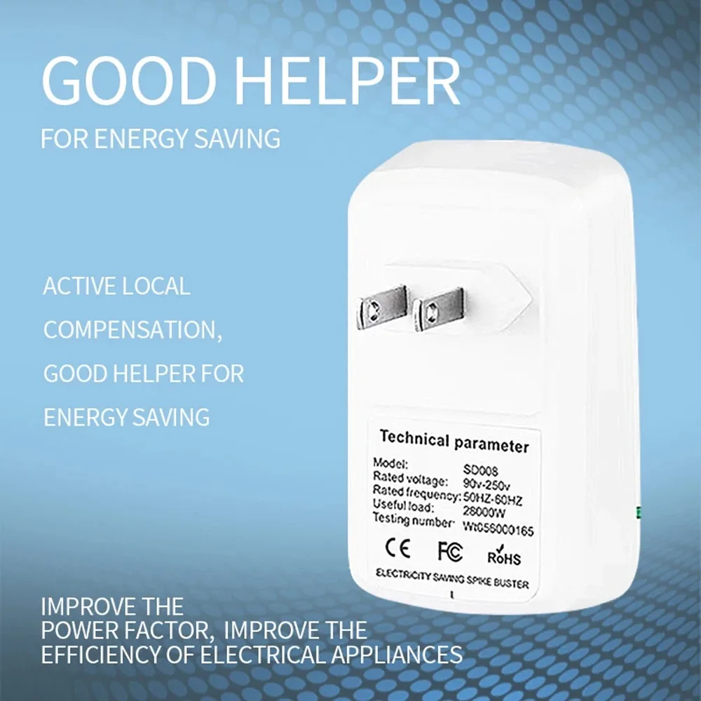 Electricity Saver Pro Power Energy Saving Device 90V-250V EU Plug Voltage Stabilizer for Home Office Reduce Consumption 4