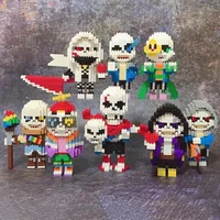 SC Game Undertale Sans Cross Nightmare Reaper Ink Skeleton Hero Monster Doll DIY Mini Diamond Blocks Bricks Building Toy No Box 2