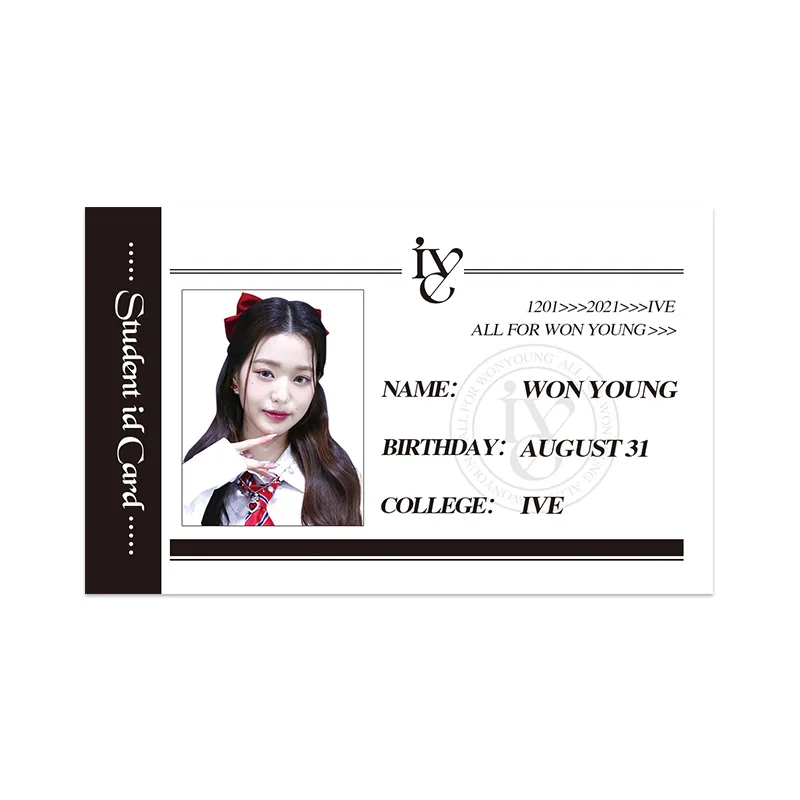 6pcs/Set New KPOP IVE ID Cards HD High Quality Printed Photo Card Wonyoung Yujin Liz Gaeul Rei Leeseo Fans Gift