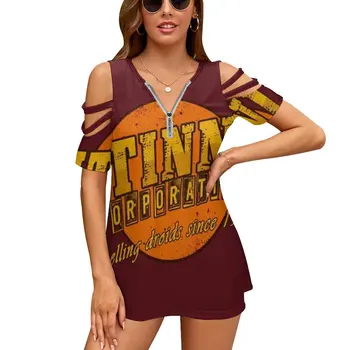 Utinni! Corporation New Fashion Zip Off Shoulder Top Short-Sleeve Women Shirt Porg Jedi Episode Lucas Warrior Utinni Jawas Last