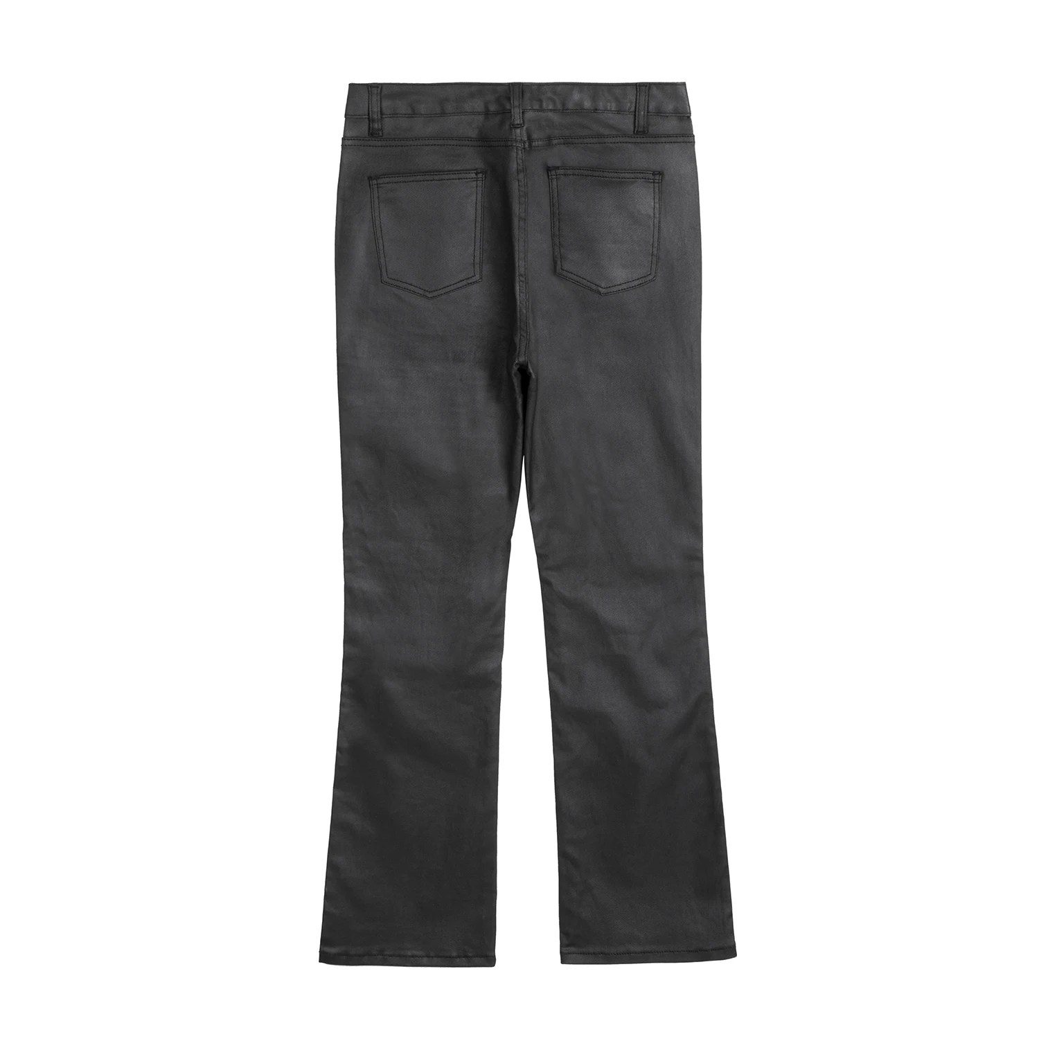 Streetwear Black Wax Pu Leather Pants for Men Straight Pantalones Hombre Baggy Y2k Cargo Trousers Oversized Casual Overalls