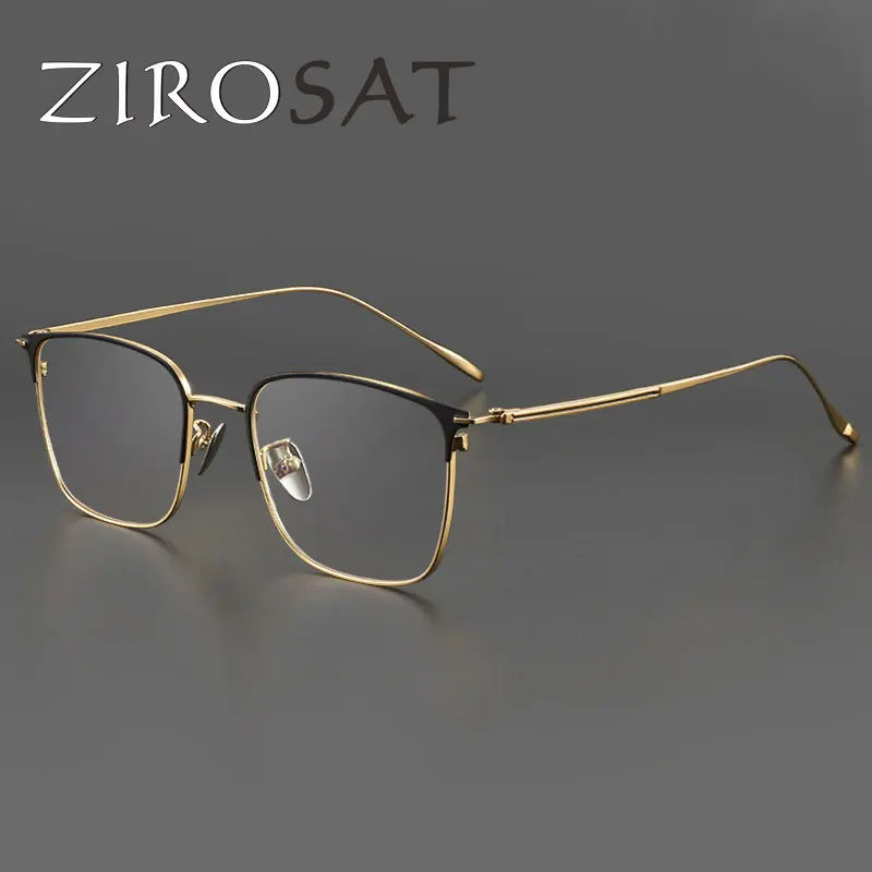 ZIROSAT NEW Optical Glasses 89093 Pure Titanium Full-rim Frame Prescription Eyeglasses Rx Men Glasses for Male Eyewear