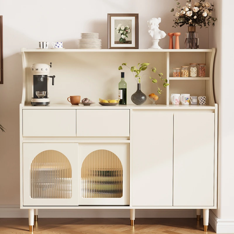 

French white sideboard wall integrated living room small-sized storage cabinet sideboard shelf kitchen tea cabinet