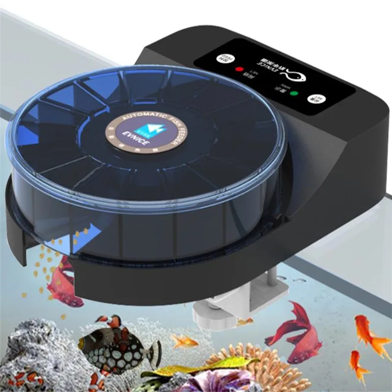 

Fish Tank Automatic Feeder Wi-Fi Aquarium Mode Regular and Quantitative Feeding of Fish DC Plug-in 6V/1A 60ml Capacity