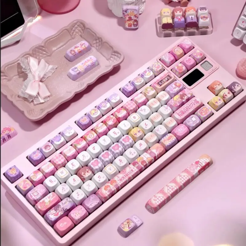 MAO Profilo Sea Salt Cat PBT Dye Sub Coprasti Simpatico cartone animato Keycap per Mx Swch Tastiera meccanica 6.25u 7u Spazio GMK67 Alice  7