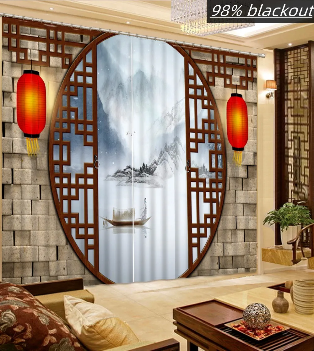 Top3DCurtainsForLivingroomBedroomChinesewooddoorcurtainDesignWindowCurtainnew
