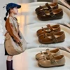 Children's Little PU Leather Shoes 2024 Spring New Girl Soft Sole Anti slip Princess Loafer Fashion Baby Flats Size 23-34 2