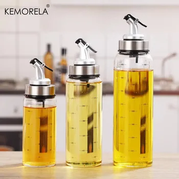 1 pz 180/300/500ml bottiglia di olio Dispenser in vetro borosilicato alto con scala quantitativa salsa aceto cottura forniture da cucina 1