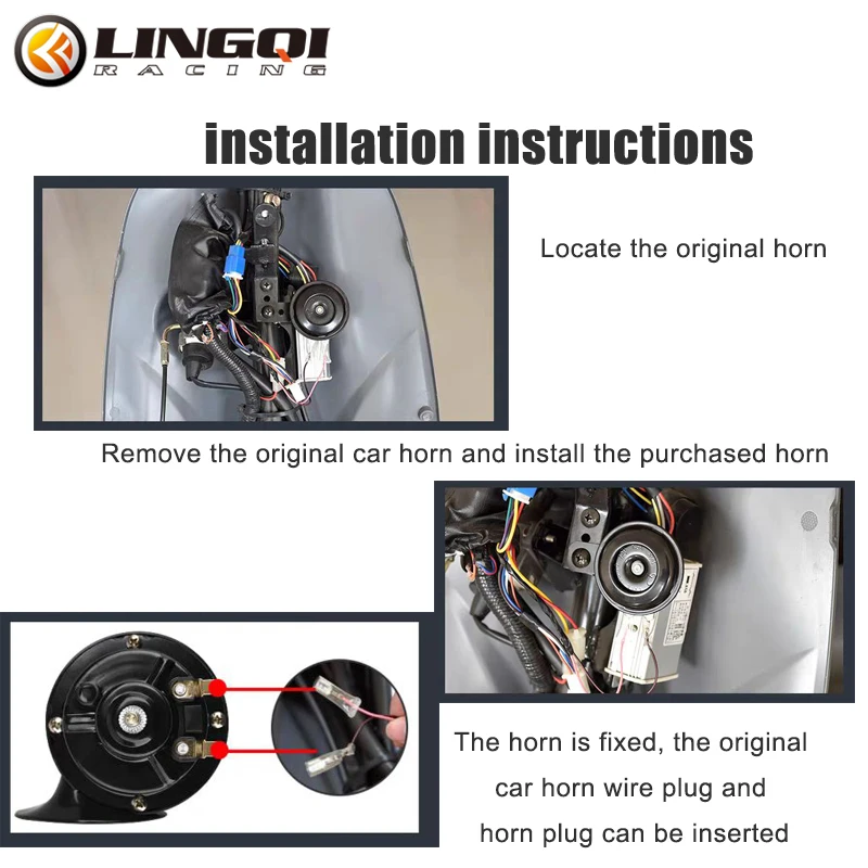 LINGQI Pit Dirt Bike Motorcycle Loud Horn Speakers Waterproof 12V for Electrical Moto Round Warning Voice Signal Accessories,motorcycle electric horn