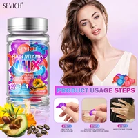 Capsules de Vitamine pour Cheveux Mélangés, Soin Capillaire Réparateur, Maltraité, Frisé, Soyeux, Hydratant, Lissant, Nourrissant, 40 Pièces 6