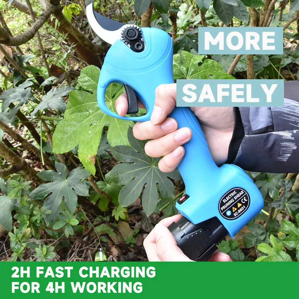 16.8V Cordless Pruner Lithium-ion Pruning Shear Efficient scissors Bonsai Electric Tree Branches  garden tools electric SC-8601 5