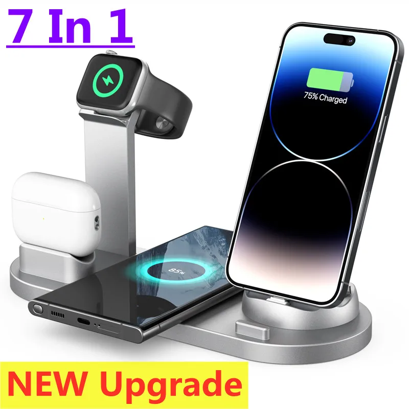 100w 7 In 1 Fast Wireless Charger Stand Pad For Iphone 14 13 12 11 X