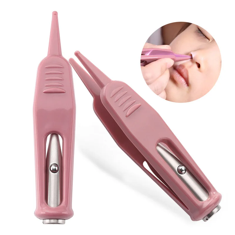 Nasal Tweezer Nose Cleaning Tweezers Cleaning Tweezers Clean Tweezer Baby Flashlight Dig Booger Clip Infants Clean Ear Nose Navel Visible Safety Tweezers Safe Forceps Cleaning
