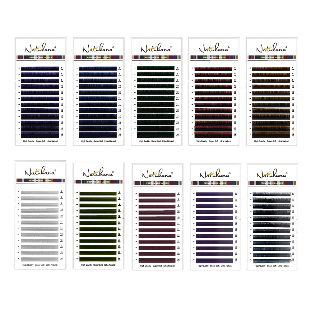 Eyelash Extensions Fake Eyelashes Eyelash Extension Eyelash Extension Lashes False Eyelashes NATUHANA Ombre Blue Purple Color Eyelash Extension Individual Faux Mink Eyelashes Gradient White