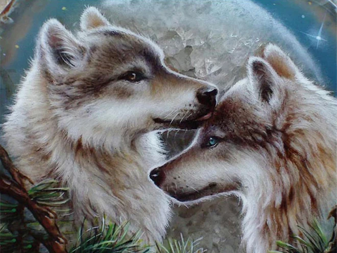 Diamond Embroidery Paintings Full Square Wolf Mosaic Cross Stitch Mosaic Animal Pattern Home Decoration Art New Arrivals Needle Arts & Craft for man Needle Arts & Craft