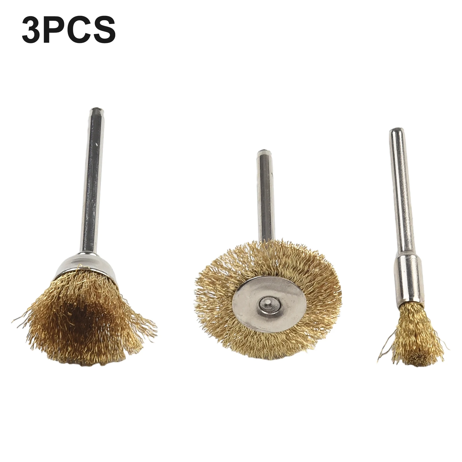 

3pcs Copper Wire Brushes Copper Wire Wheel Cup Brushes For Oxide Layer Removal Cleaning Deburring Dust Removal Power Tool Part