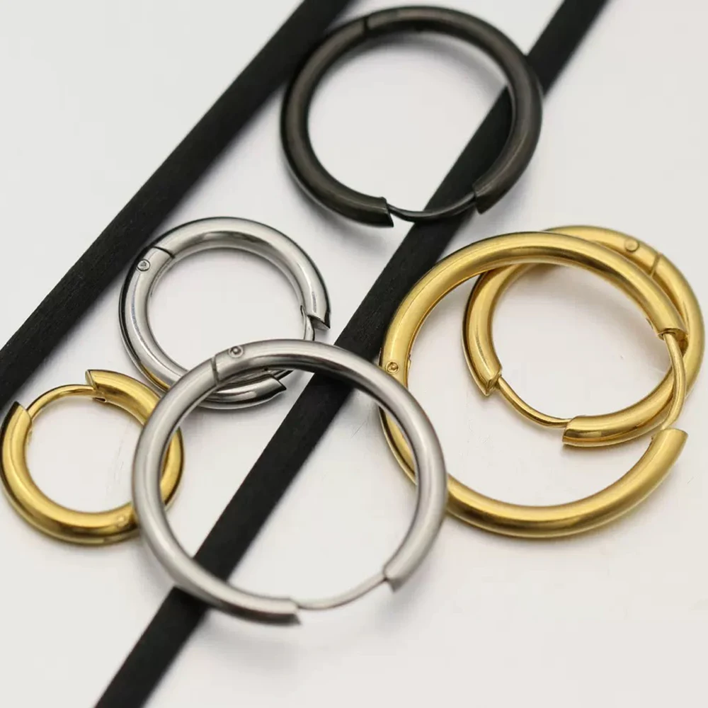 2 stücke Edelstahl Kleine Gold Silber Farbe Hoop Ohrringe Für Frauen Männlich Tragus Knorpel Ohr Knochen Piercing Schmuck Pendientes – Detail 6