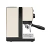 Espresso Machine Brass Boiler Steel Case Professional Compact ABS 1100W Button Control 9.5x11x13 inch Black 3