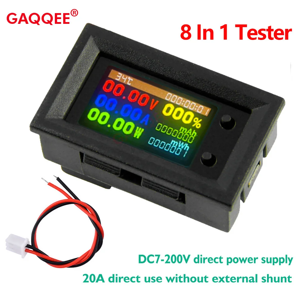 DC630V 20A Digital Voltmeter Ammeter 8in1 Multifunction Tester IPS