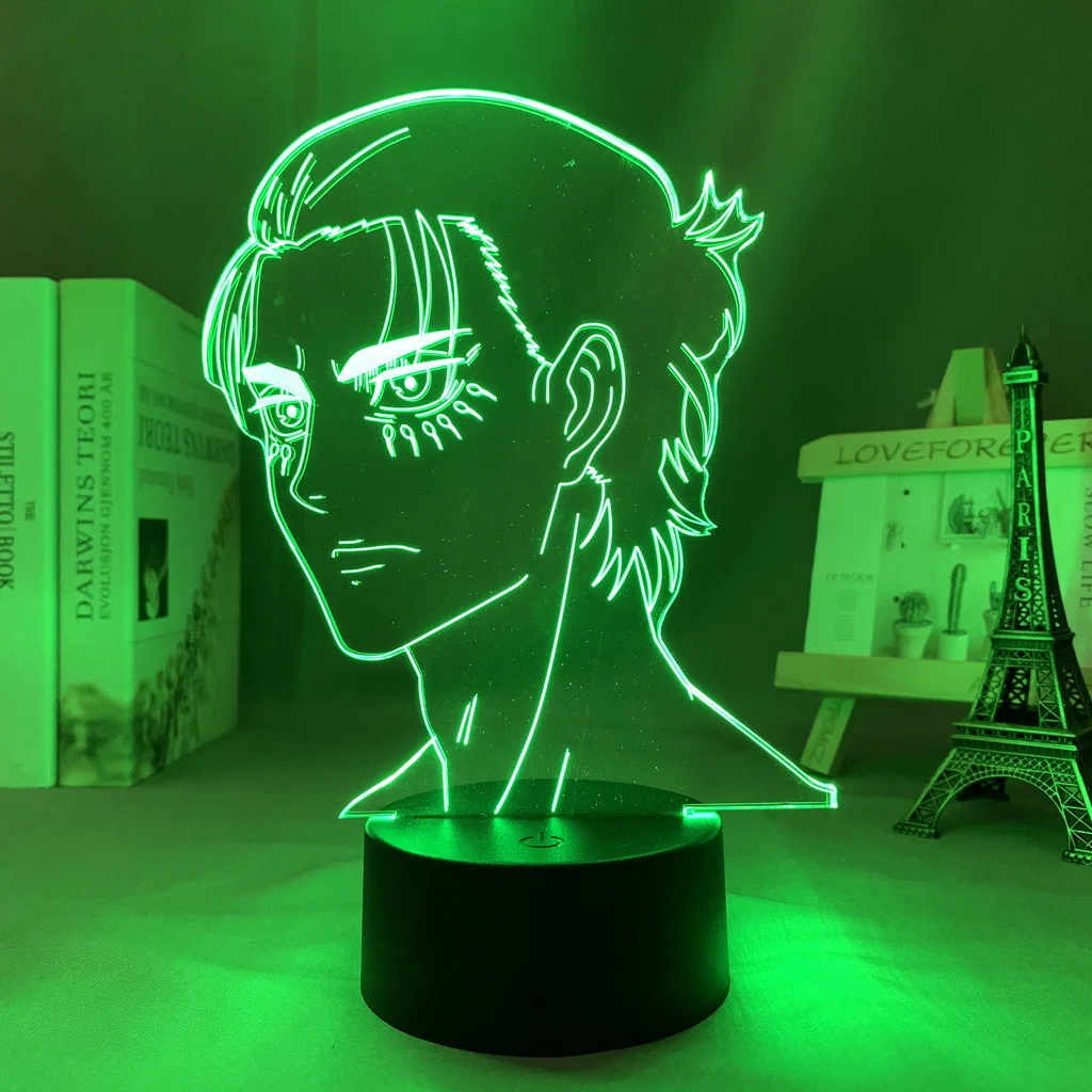 3d Lamp Anime Attack On Titan Eren Yeager For Room Decor Light Battery Powered Kids Birthday Gift Manga AOT Led Light Bedside moon night light