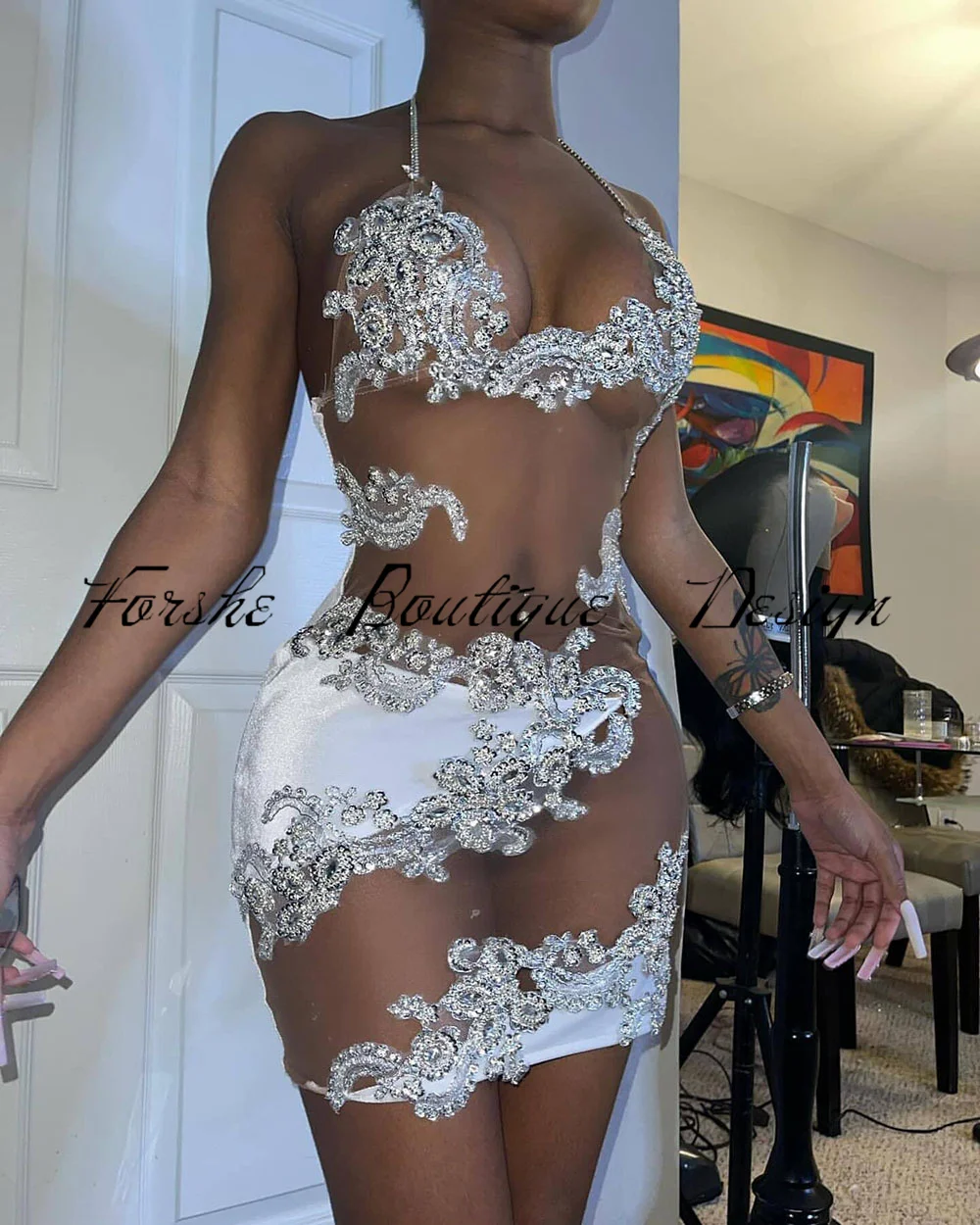 Birthday Dresses For Women Luxury Appliqued Short Prom Gowns Beads Vestidos De Graduaci&oacute;n Party Dress