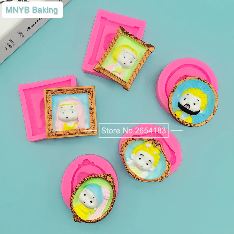 

Classic Van Gogh Oil Painting Style Photo Frame Album Silicone Mold Plaster DIY Tool Chocolate Cupcake Fondant Cake Decorating