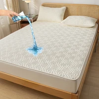 Waterproof Mattress Cover Lattice Fitted Sheet Mattress Protector Twin Full Quuen King Size 160*200 Mattress Cover 2