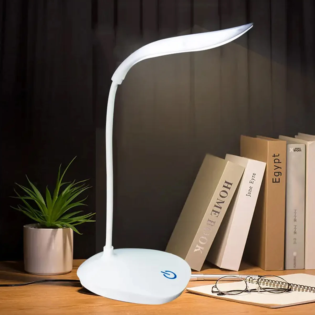 LED Desk Lamp - USB Charging Touch Control 3 Brightness Levels Foldable Night Light