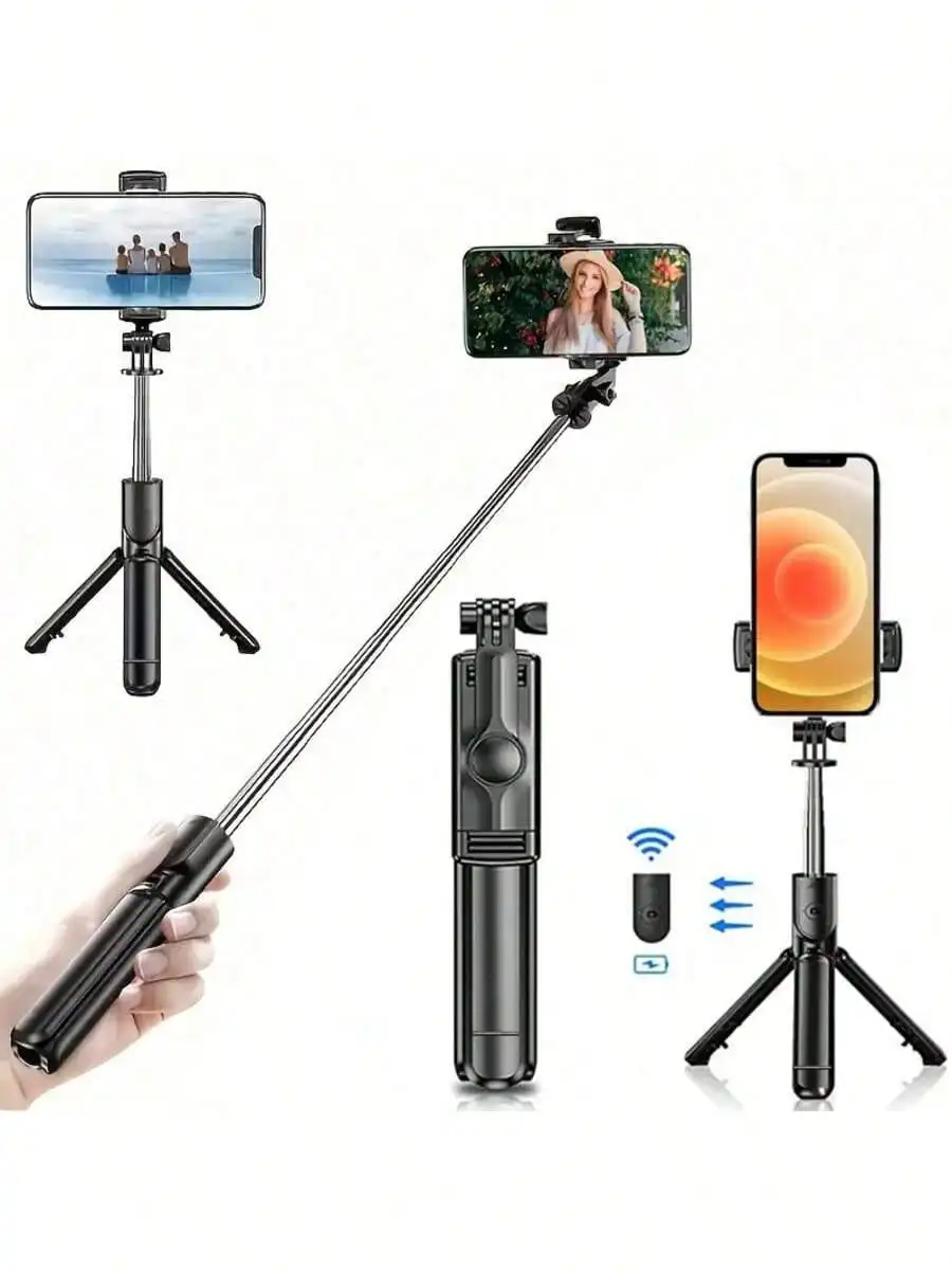 S03 Wireless Selfie Stick with Detachable Remote & 360° Tripod Stabilizer 1