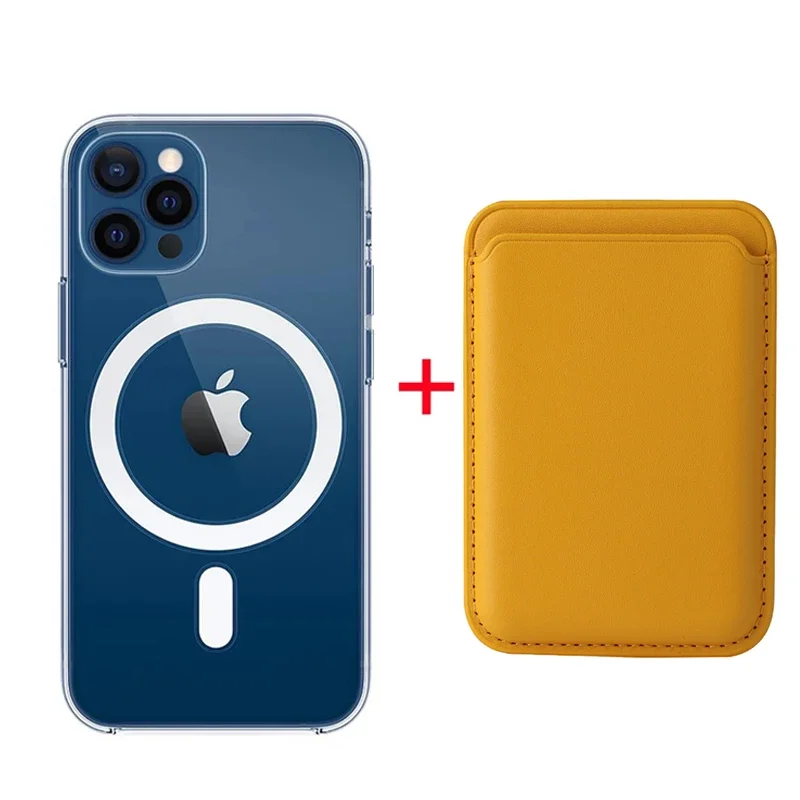 Enhanced Magnetic Card Holder Wallet with MagSafe Compatibility and Clear Protective Cover