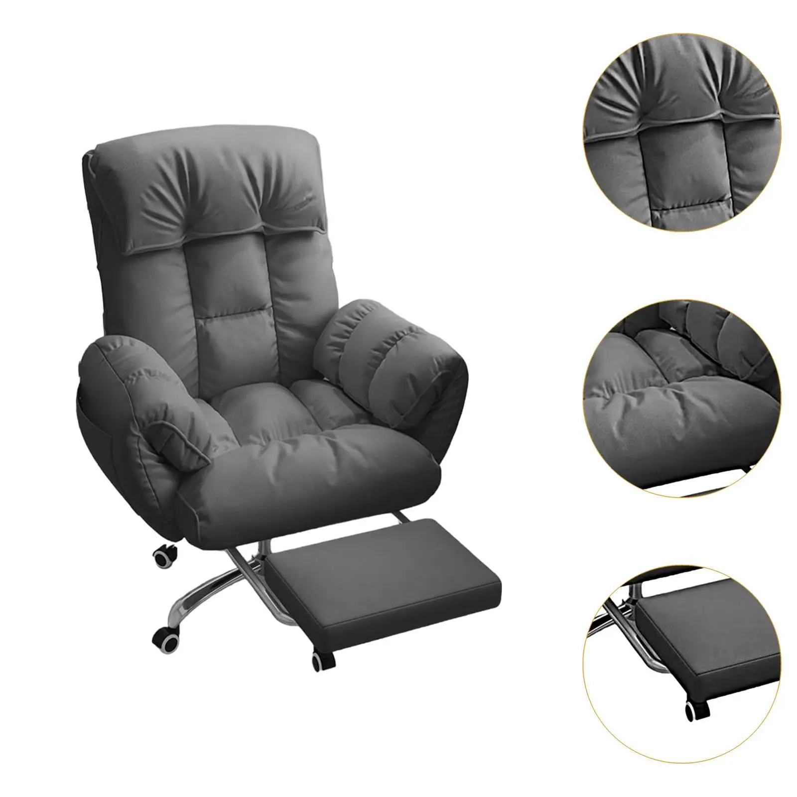 Lazy Computer Chair Office Chair Soft Silent Wheels Big and Tall Side Pockets Lazy Computer Chair Office Chair Soft Silent Wheels Big and Tall Side Pockets