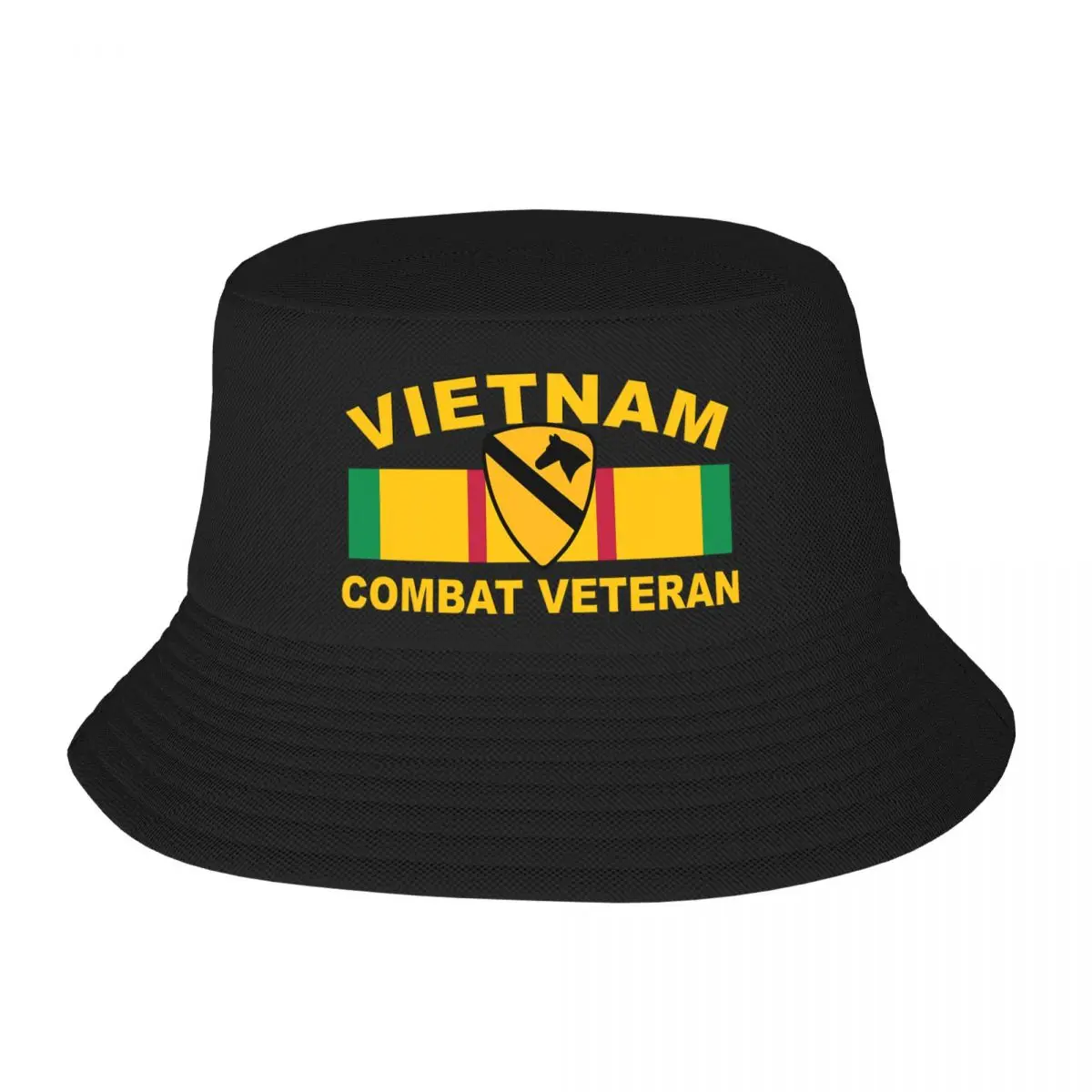 

Us Army 1st Cavalry Division Vietnam Combat Veteran Fashion Bucket Hats Reversible Fisherman Caps Beach Fishing Hat