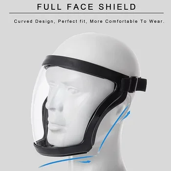 Maschera protettiva integrale Testa trasparente Copertura protettiva per la sicurezza degli occhi Occhiali Visiere per schermo Occhiali antiappannamento antipolvere antivento