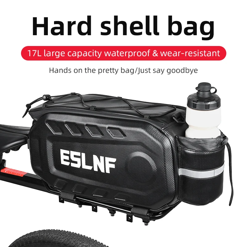 Waterproof Hard Shell 17L Bike Bag with Large Capacity for Mountain and Road Riding