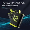 TELESIN 1750 mAh Battery For GoPro Hero 12 11 10 9 3 Ways Fast Charger Box TF Card Storage For GoPro Hero Action Camera Accessor 3