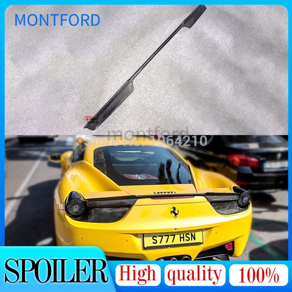 

Car Styling Carbon Fiber Modified Rear Roof Spoiler Tail Trunk Boot Wing For Ferrari 458 ITALIA SPIDER 2011 2012 2013