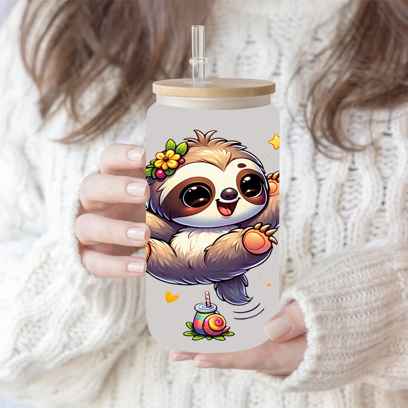 UV DTF Horses, koalas, owls Transfer Happy Juice Printed Sticker For The 16oz Libbey Glasses Wraps Bottles D12918