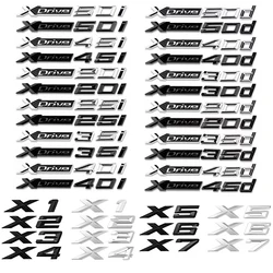 Premium 3D Car Fender Emblem Trunk Badge Sticker - Sleek Auto Logo Accessories - XDrive 40d (Silver)