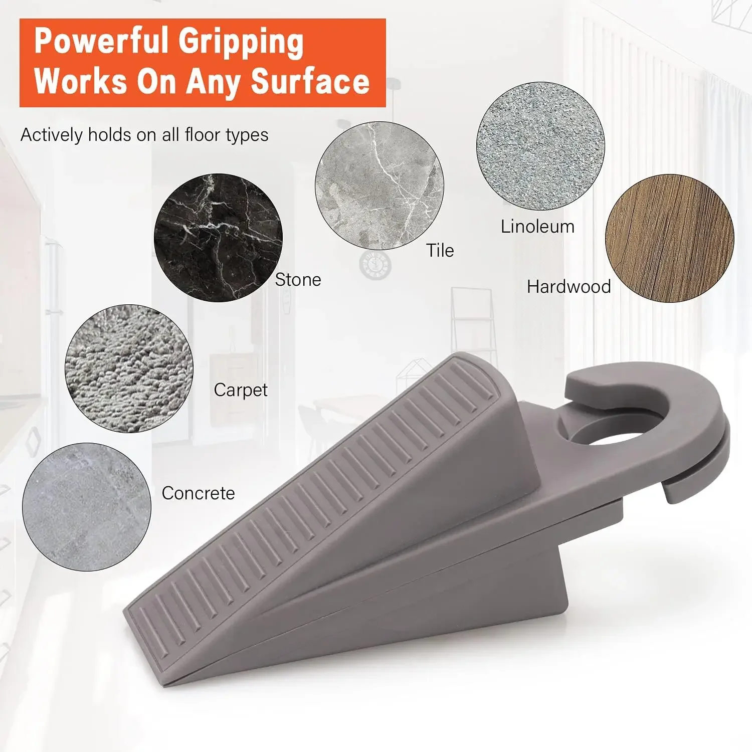 Door Stopper Hook Type Wedge Prevent Lock-Outs Door Chuck Stopper Gap Wall Protector for Home Bedroom Office Floor door stopper