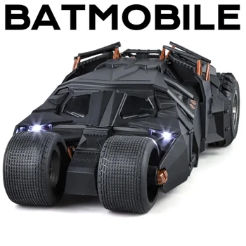 Large Scale 1:18 Batmobile Car Model Toy The Dark Knight Trilogy Sound Light Sliding Spray Alloy Vehicle Models Ornaments Gifts 1