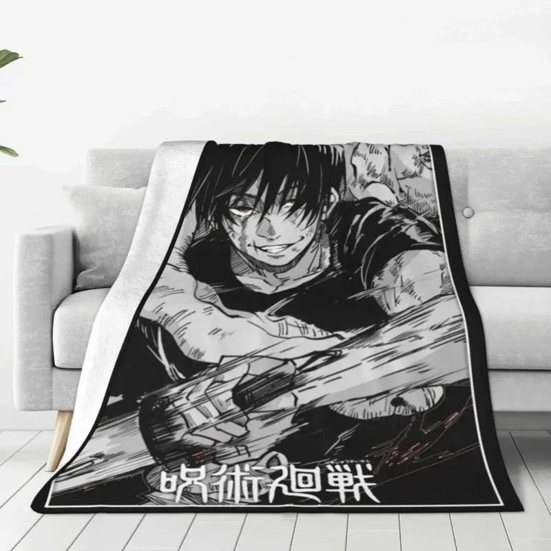 Toji Fushiguro Knife Jujutsu Kaisen Flannel Summer Air Conditioning Soft Throw Blankets for Sofa Bedroom Bedspread 1