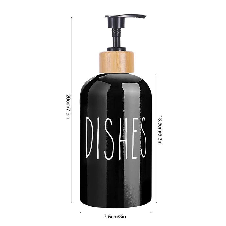 Soap Dispenser Soap Liquid Box Pressing Soap Liquid Box Dishwashing Brush Glossy Black White Hands and Dishes Dispenser Set Kitchen Sink Countertop Caddy Organizer Soap Dispenser Bottle with Scrub Brush