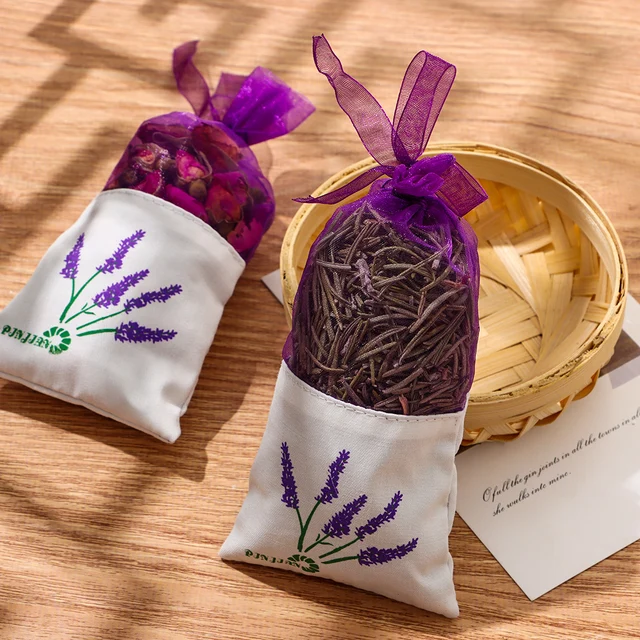 Természetes Száraz Virágok Tasak Illattáska Levegő Frissítés Aromás Menta Rozmaring Jázmin Rózsa Lepke-Biztos Penészálló Ajándék - Image 2