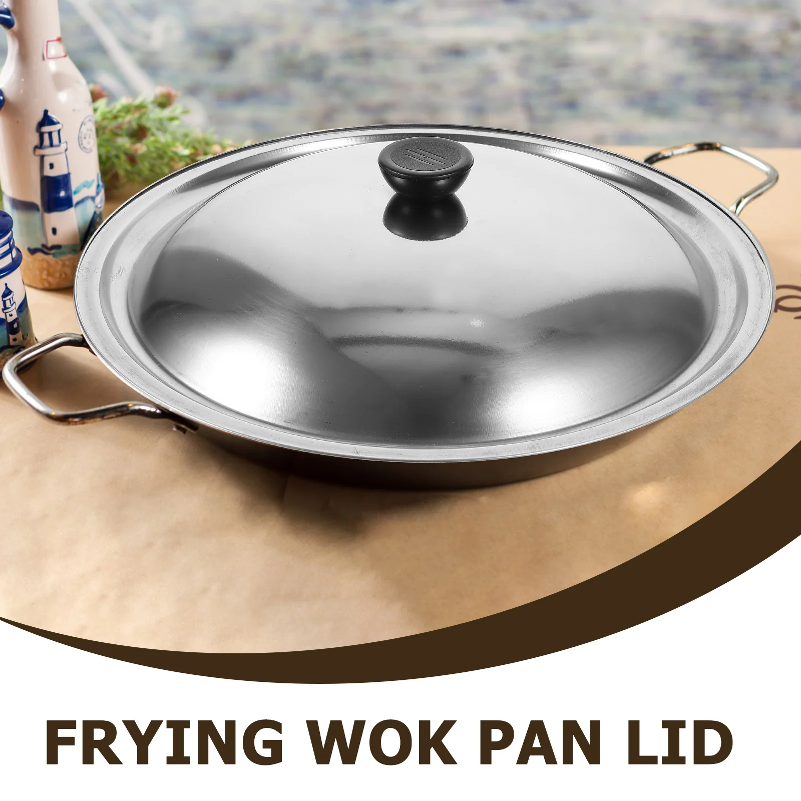 Stainless Steel Pot Lid Universal Pan Cover Wok Replacement Kitchen Cookware Parts Dining Bar Lids Skillet