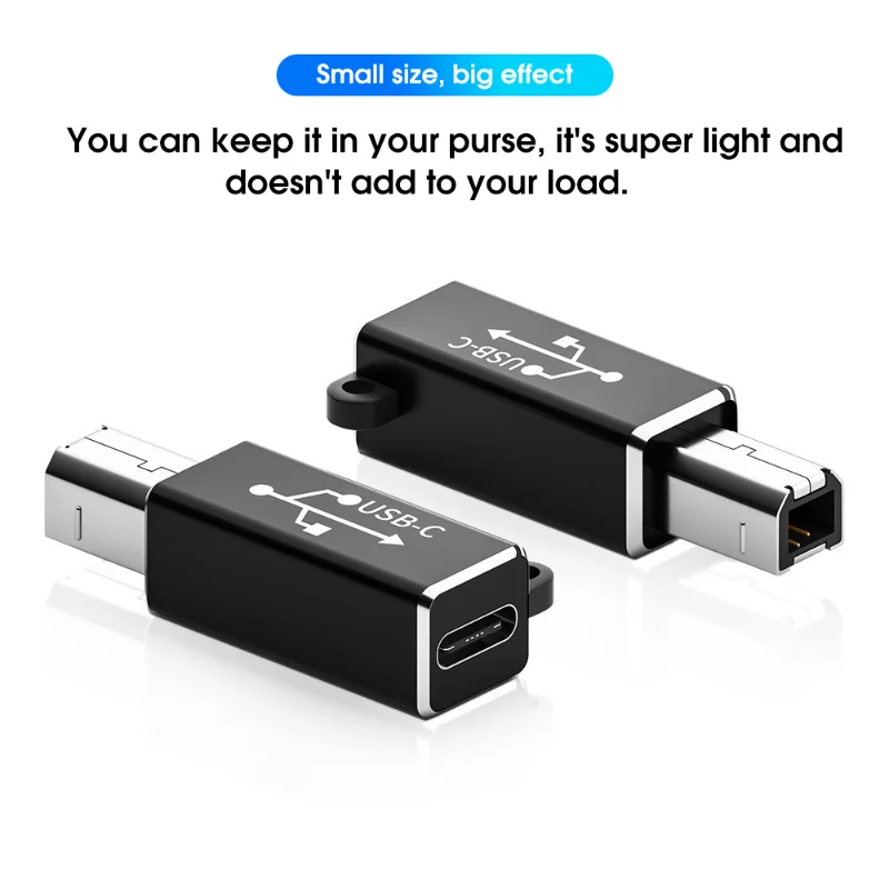 Universal USB Type C to USB B Adapter for Printers and MIDI Keyboards