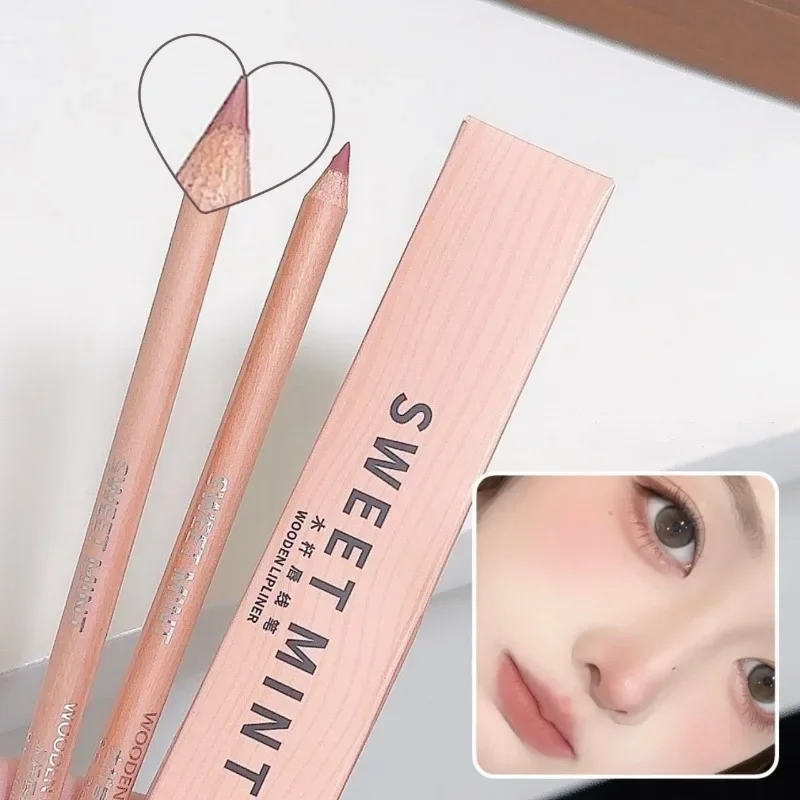 Rose Pink Lip Liner Matte Long Lasting Natural Lipliner Pencil Wooden Pole Nude Brown Lip Liner Lipstick Lips Contour Makeup - 5