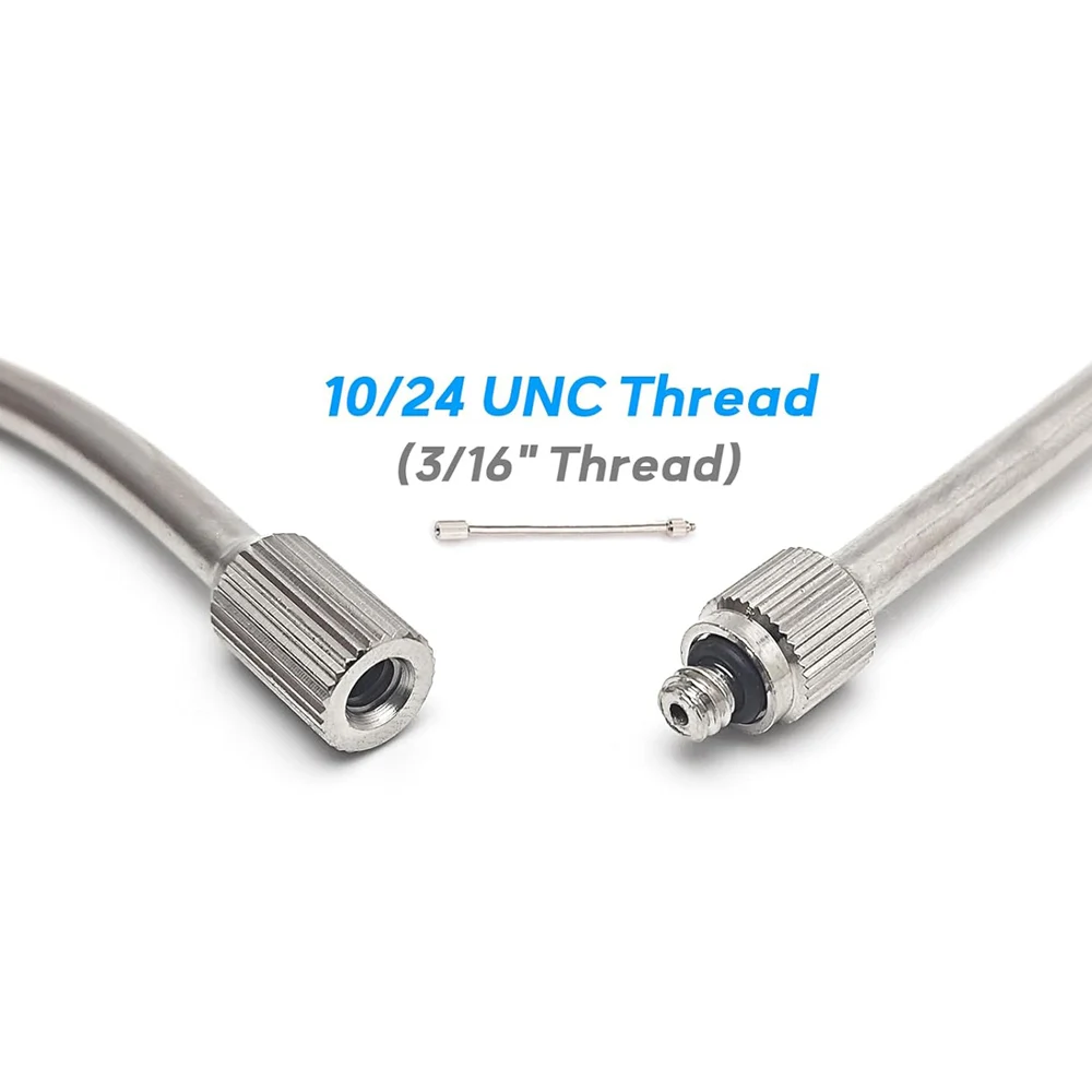 20cm 3/16" Flexible Mister Nozzle Extensions, Brass Mist Rod Bendable Extended Pole 10/24 UNC for High Pressure Misting Fittings 3