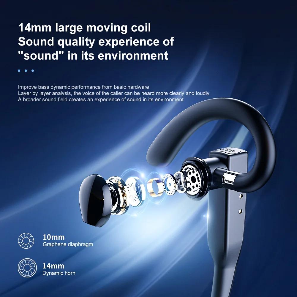Wireless Bluetooth Headphones With Microphon Earphone ENC Noise Cancelling Handsfree Talking Headset Busines Auriculares Driving 2
